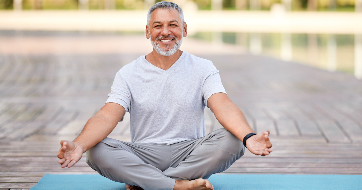 Man practicing yoga