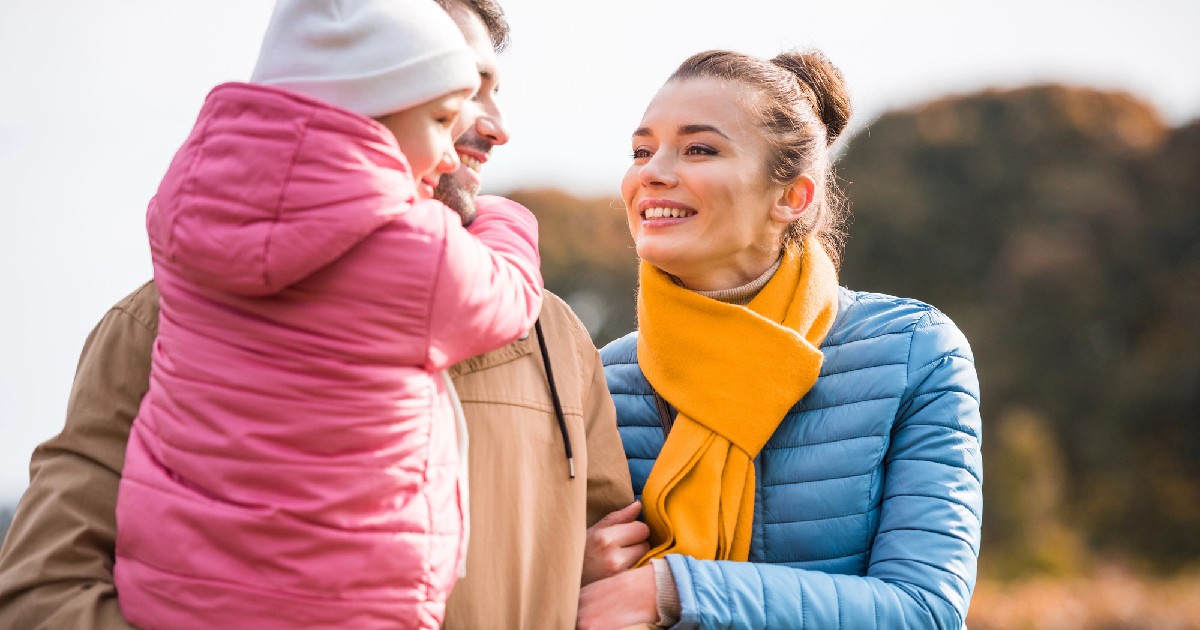 Happy family spending time outdoors