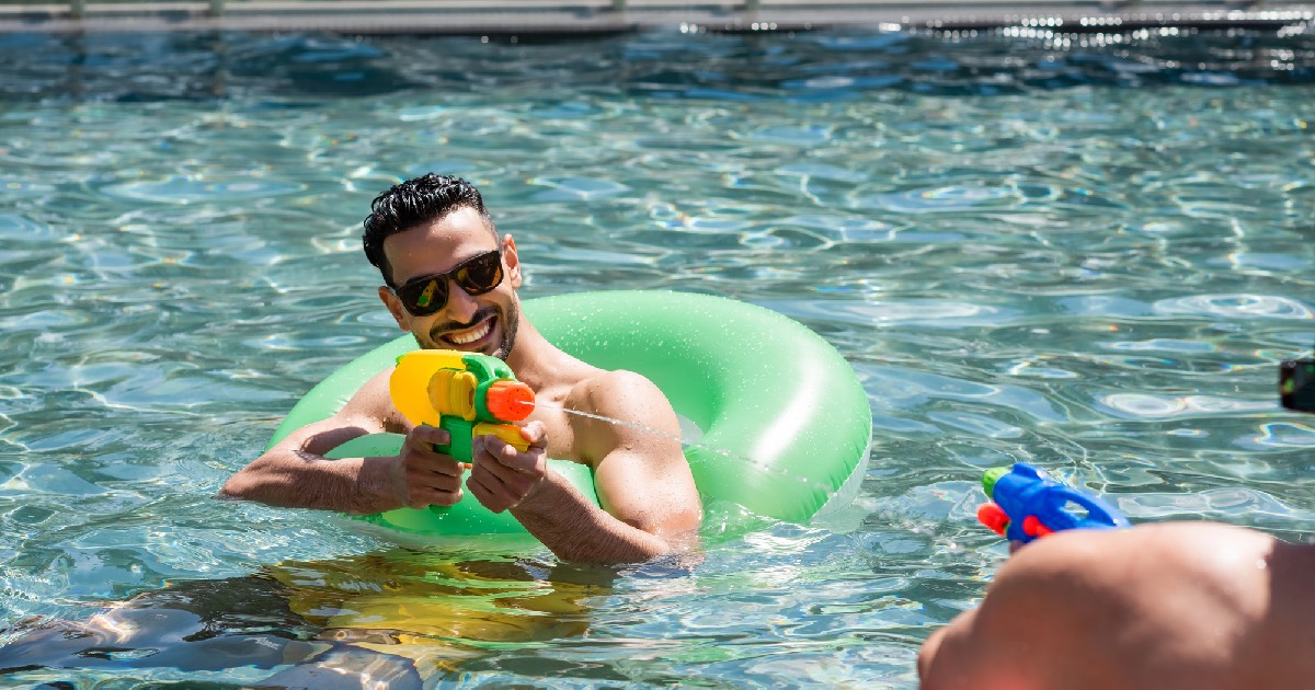 Playing in the swimming pool